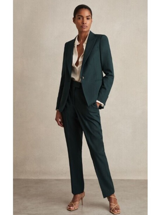 Reiss Pants - Reiss Jade Slim Leg Trousers Green Size US4/UK8R